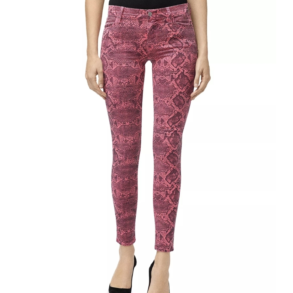 J Brand 620 Neon Pink Snake Print.